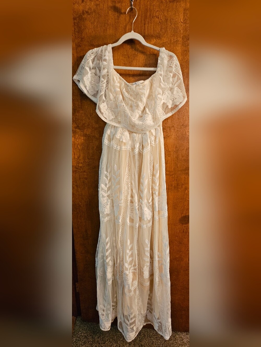 Baltic Born Lace White Floral Embroidered Maxi Dress